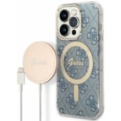 4G Print MagSafe Case + Wireless Charger iPhone 14 Pro blue