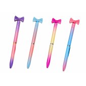 Pen with Bow Colorful Blue Refill 0.7mm Mix