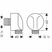 HANSGROHE FIXFIT E WALL OUTLET