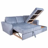 Corner sofa bed INGMAR bluish grey