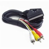 Cable SCART/ 3 x RCA 1.8m Black