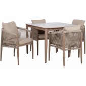 MEDINA table and 4 chairs beige