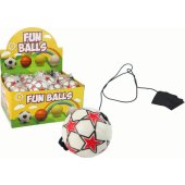 PU Football with a Jojo Elastic Band for Bouncing, 6 cm, White Stars