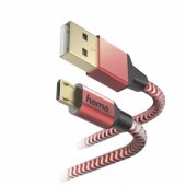 00178288 Reflective Charging/ Data Cable, Micro-USB 1.5m Red