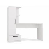 Cosmo Desk + Bookcase Set White
