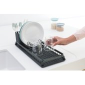SinkSide Compact Dish Drying Rack Dark Grey