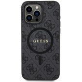 "PU Leather 4G Colored Ring MagSafe Case iPhone 15 Pro Max" Black