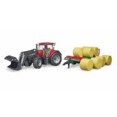 Case IH Optum 300CVX + bale transport trailer. - 03198