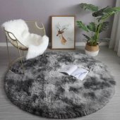 Round Ombre Shaggy 80x80 Ombre Grey