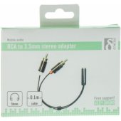 Adapter 3.5 mm F to 2 x RCA M 0.1m Black