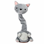 Plush Dancing Cat Interactive Toy Musical Sounds Mascot Gray