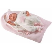 LLORENS Baby Doll in pink sleeping bag