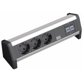 Power strip 3x outlets, 2x RJ45 Black