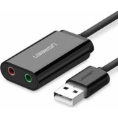 US2058 External USB audio card 15cm Black