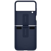 "Silicone Cover with Ring for Galaxy Z Flip 4" Navy