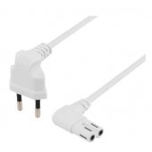 Power cable angled CEE 7/ 16 - C7 2m white