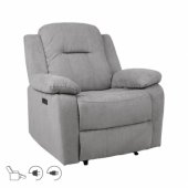 Recliner armchair LOWRI with electric mechanism, grey
