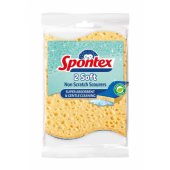 SCOURERS SOFT 11X7X2.5CM CELLULOSE 2PCE