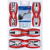 Circlip pliers set 00 20 04 V01 (red/ black, 8 pieces, straight/