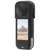 Silicone protective case with lens cover for Insta360 X black