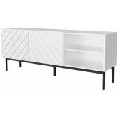ABETO Black Steel Frame 150x42x60cm White/ Gloss White