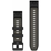 22mm QuickFit Silicone Strap Black/ Pebble Gray