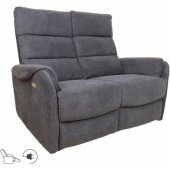 Recliner sofa BOWERS 2-seater with electric mechanism Grey