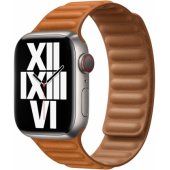 41mm Golden Brown Leather Link - S/ M