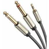 AV126 Cable 3.5mm TRS to 2x 6.35mm TS 2m Grey