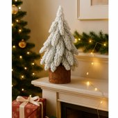 Decorative Artificial Christmas Tree on a Trunk Covered with Snow 20 x