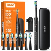 D2 Electric toothbrush x8 brushes / travel case / holde / cable Black