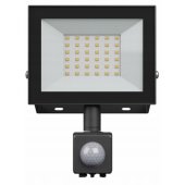 LED Floodlight Sensor 30W, 4000K, 230V Black