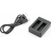 USB Charger For Two Batteries For Ahdbt-401/ Gopro Hero 4 Black Silver
