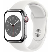 Watch Series 8 Cellular 41mm Silver Stainless Steel/ White Sport