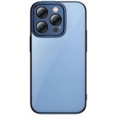 "Glitter Transparent Case + Tempered Glass iPhone 14 Pro Max" Blue