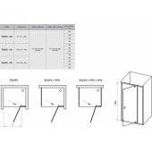 PDOP2 1200 mm h=1900 Black/ Clear glass