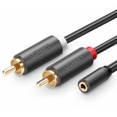 AV102 2x RCA cable (Cinch) jack 3.5mm 1m Black