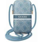"PU 4G Printed Stripe Pouch L" Blue