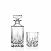 WHISKEY GLASSES AND GARAFE SET 6 PCS. OP
