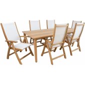 Maldive Table and 6 Chairs White