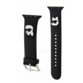 Watch 38/ 40/ 41mm 3D Rubber Karl&Choupette Heads Black