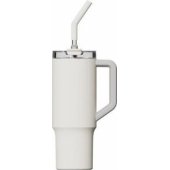 Straw Mug 1L Stainless steel White