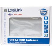 External HDD enclosure 2.5" SATA USB 3.0 aluminum Silver