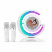 YS110 BT 5.3 Portable karaoke system with 2 Wireless mics White