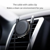 Magnetic Air Vent Car Mount Holder with Cable Clip Black