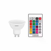 LED Multicolor bulb with remote control GU10, 120°, 2.9W, 250lm, 2