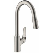 Focus M42 Single lever kitchen mixer 220 pull-out spray 2jet Stainl