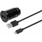 Car charger USB-A 2.4A 1m Black