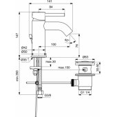 Ideal Standard CERALINE mixer with Pop-up waste for basin