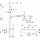 Thermostat Ecostat Select with shower set Raindance Select 150 Combi,